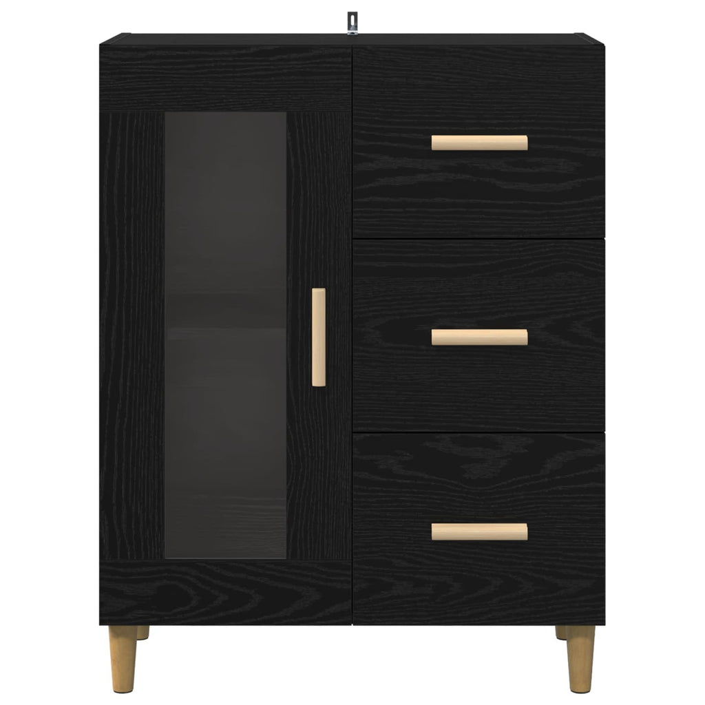 vidaXL Bufet Czarny Dąb 69,5 x 34 x 90 cm Materiał drewnopochodny