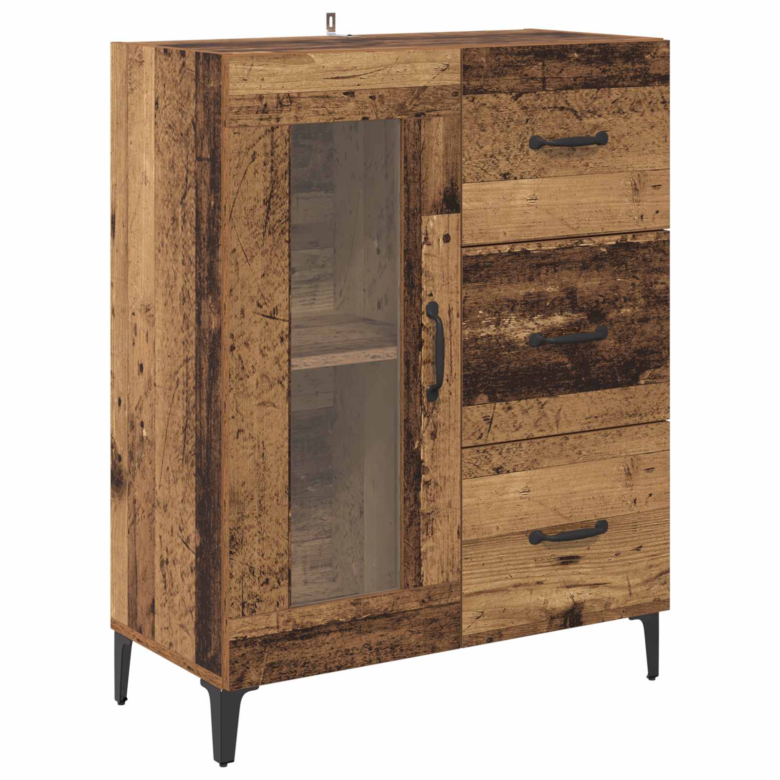 vidaXL Bufet z szufladą Stare drewno 69,5 x 34 x 90 cm