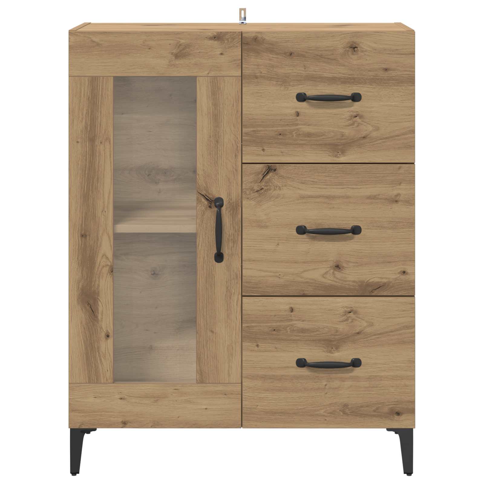 vidaXL Bufet z szufladą Dąb rzemieślniczy 69,5 x 34 x 90 cm
