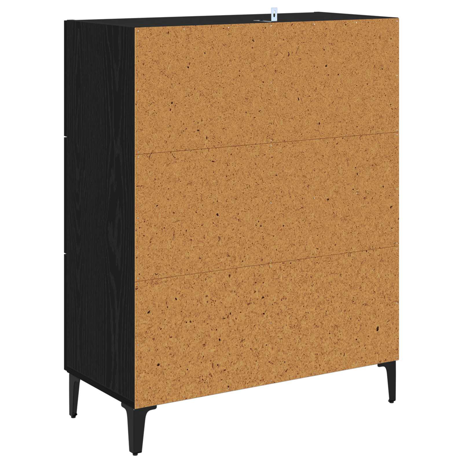 vidaXL Bufet Czarny Dąb 69,5 x 34 x 90 cm Drewno inżynieryjne i żelazo