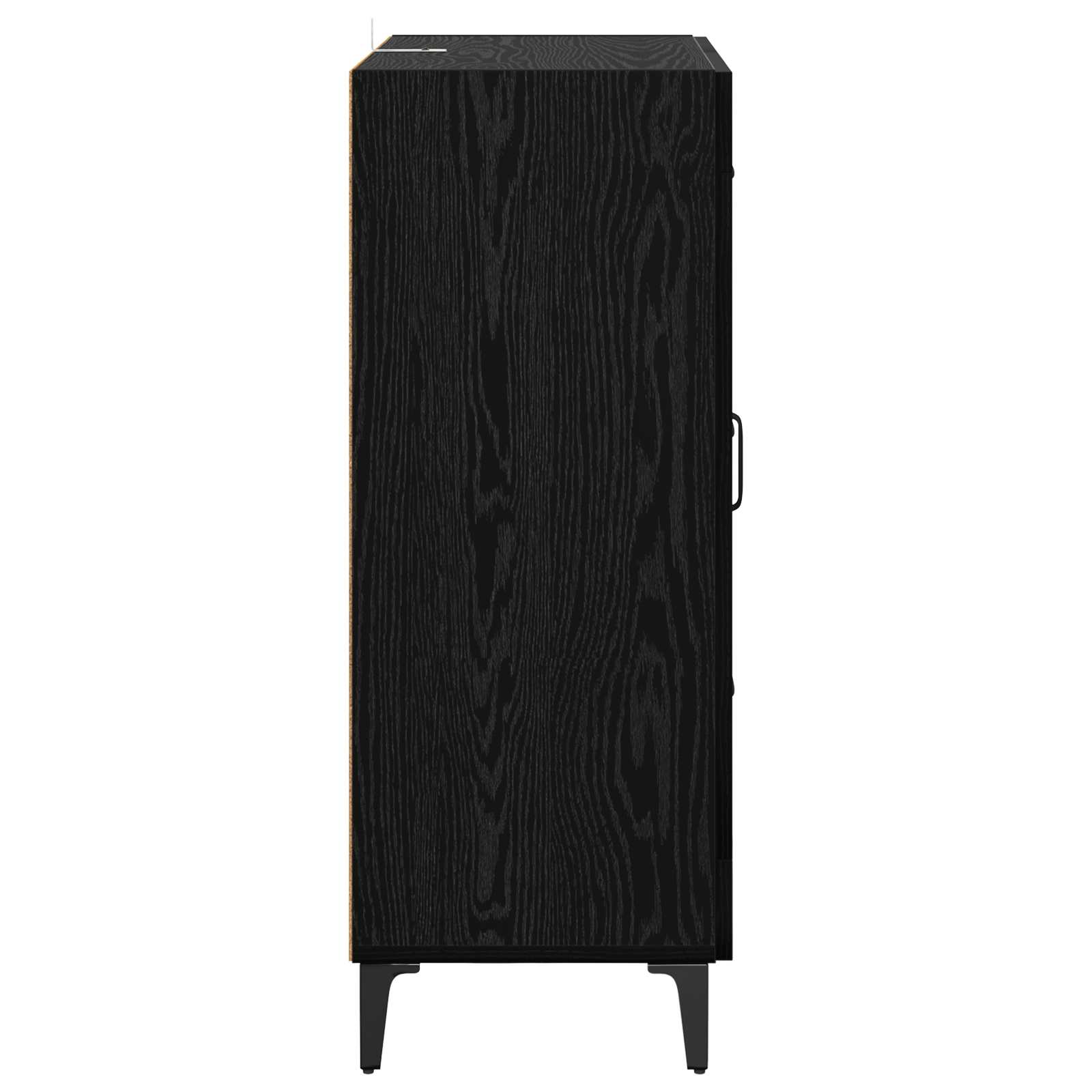 vidaXL Bufet Czarny Dąb 69,5 x 34 x 90 cm Drewno inżynieryjne i żelazo