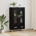 vidaXL Highboard Czarny Dąb 70 x 31 x 115 cm Materiał drewnopochodny