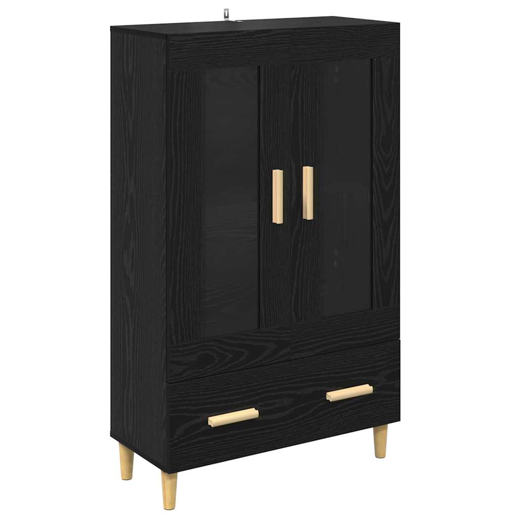 vidaXL Highboard Czarny Dąb 70 x 31 x 115 cm Materiał drewnopochodny