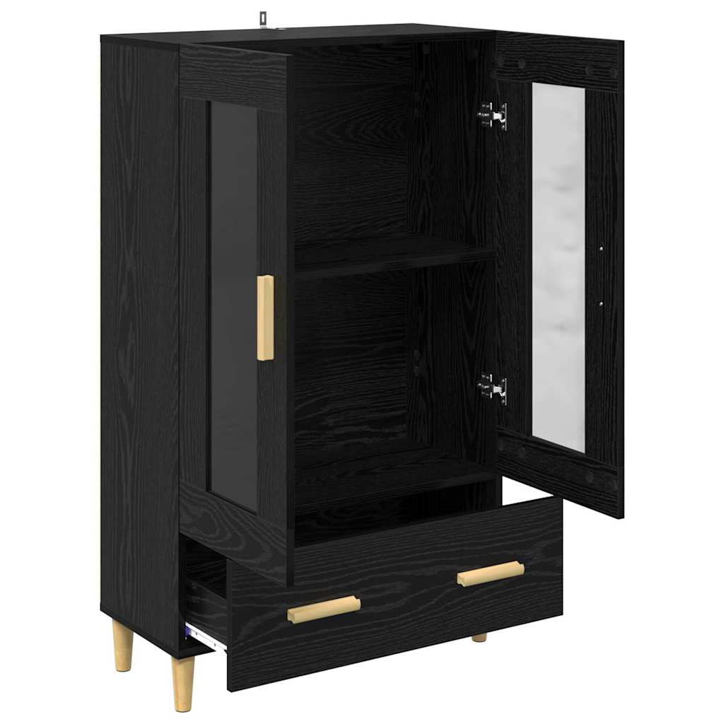 vidaXL Highboard Czarny Dąb 70 x 31 x 115 cm Materiał drewnopochodny