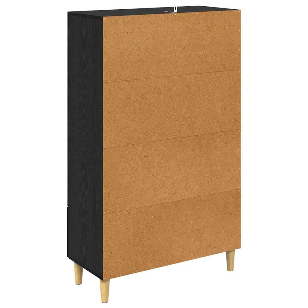 vidaXL Highboard Czarny Dąb 70 x 31 x 115 cm Materiał drewnopochodny