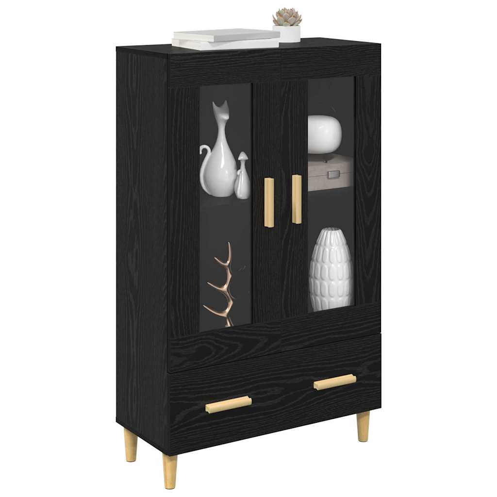 vidaXL Highboard Czarny Dąb 70 x 31 x 115 cm Materiał drewnopochodny