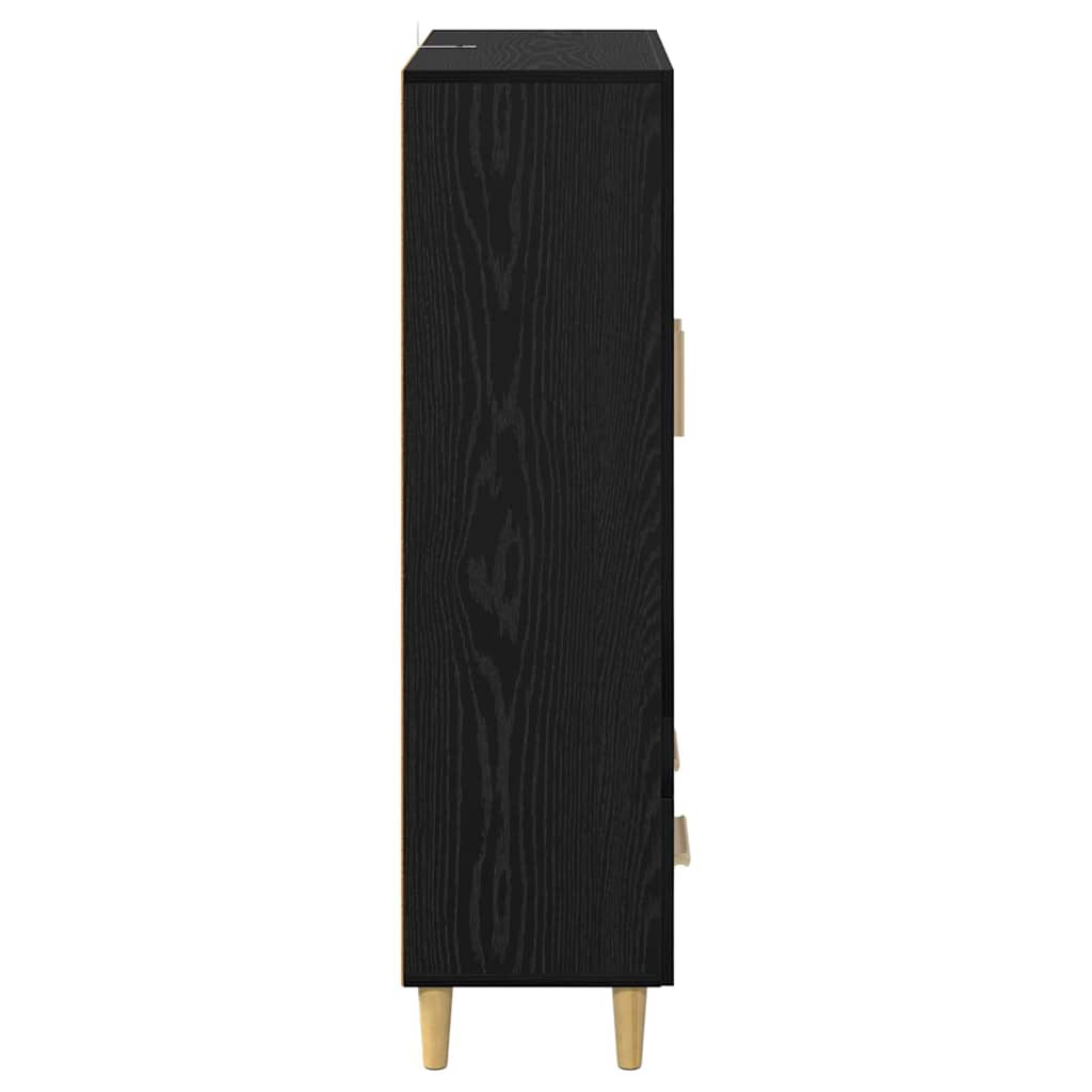 vidaXL Highboard Czarny Dąb 70 x 31 x 115 cm Materiał drewnopochodny