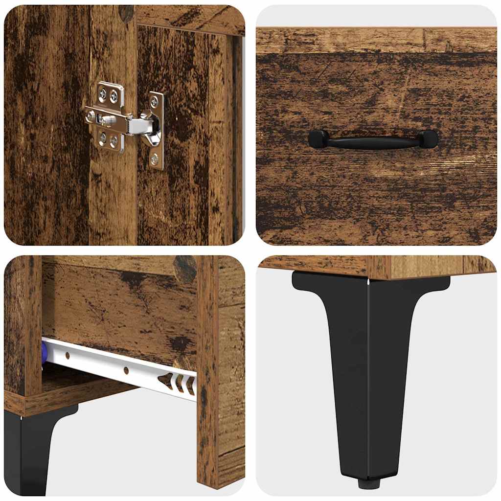 vidaXL Highboard z szufladą Stare drewno 70 x 31 x 115 cm