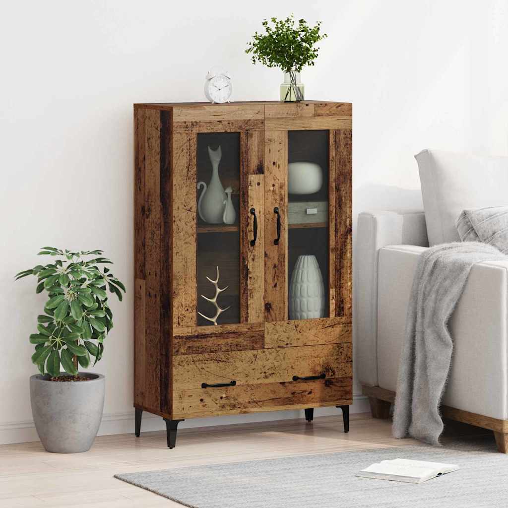 vidaXL Highboard z szufladą Stare drewno 70 x 31 x 115 cm