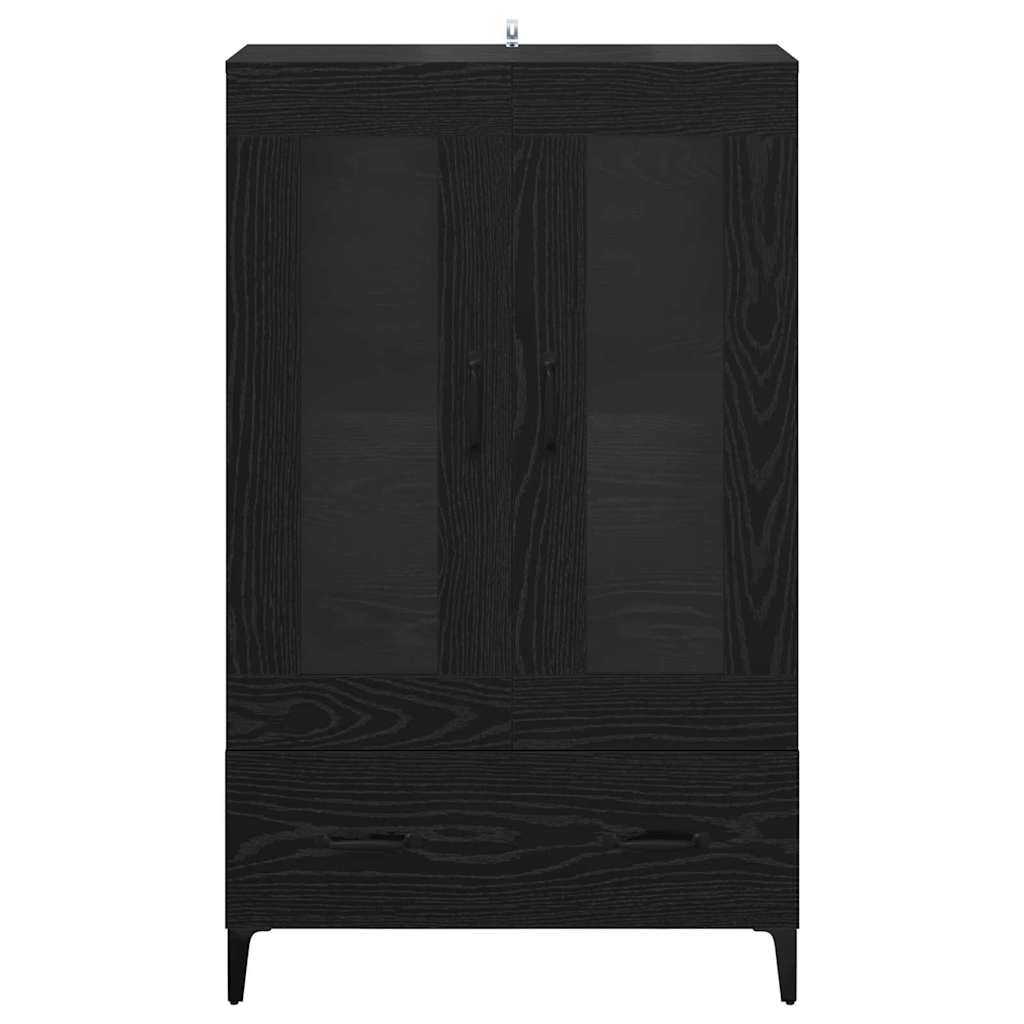 vidaXL Highboard z szufladą Czarny Dąb 70 x 31 x 115 cm