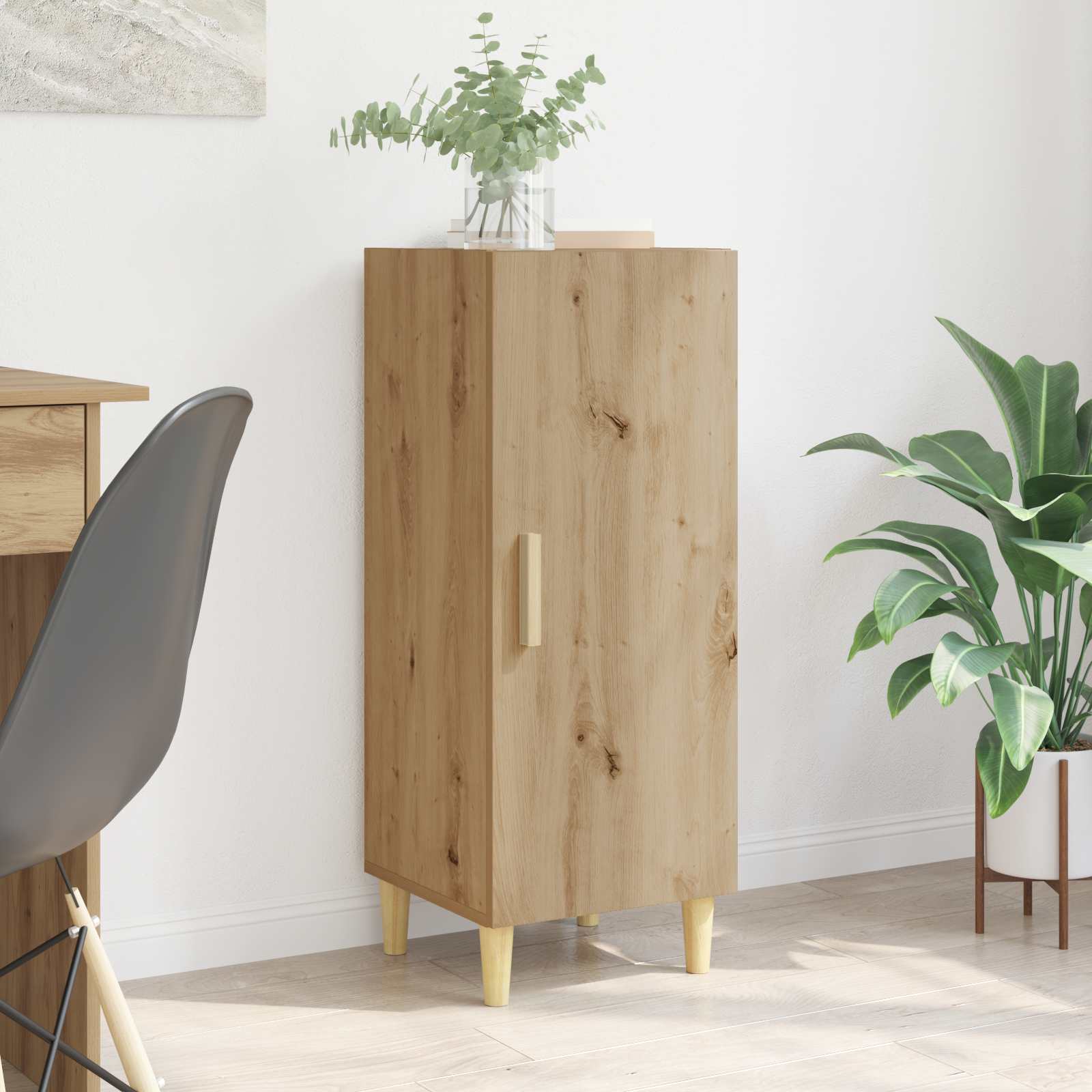 vidaXL Bufet Montowane na ścianie Dąb rzemieślniczy 34,5 x 34 x 90 cm