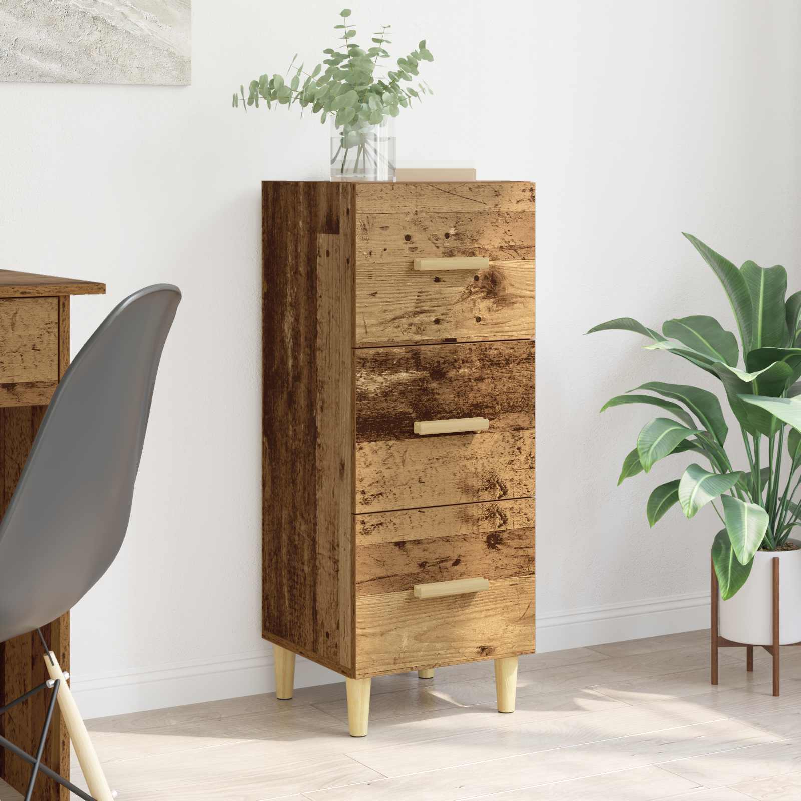 vidaXL Bufet Stare drewno 34.5 x 34 x 90 cm Materiał drewnopochodny
