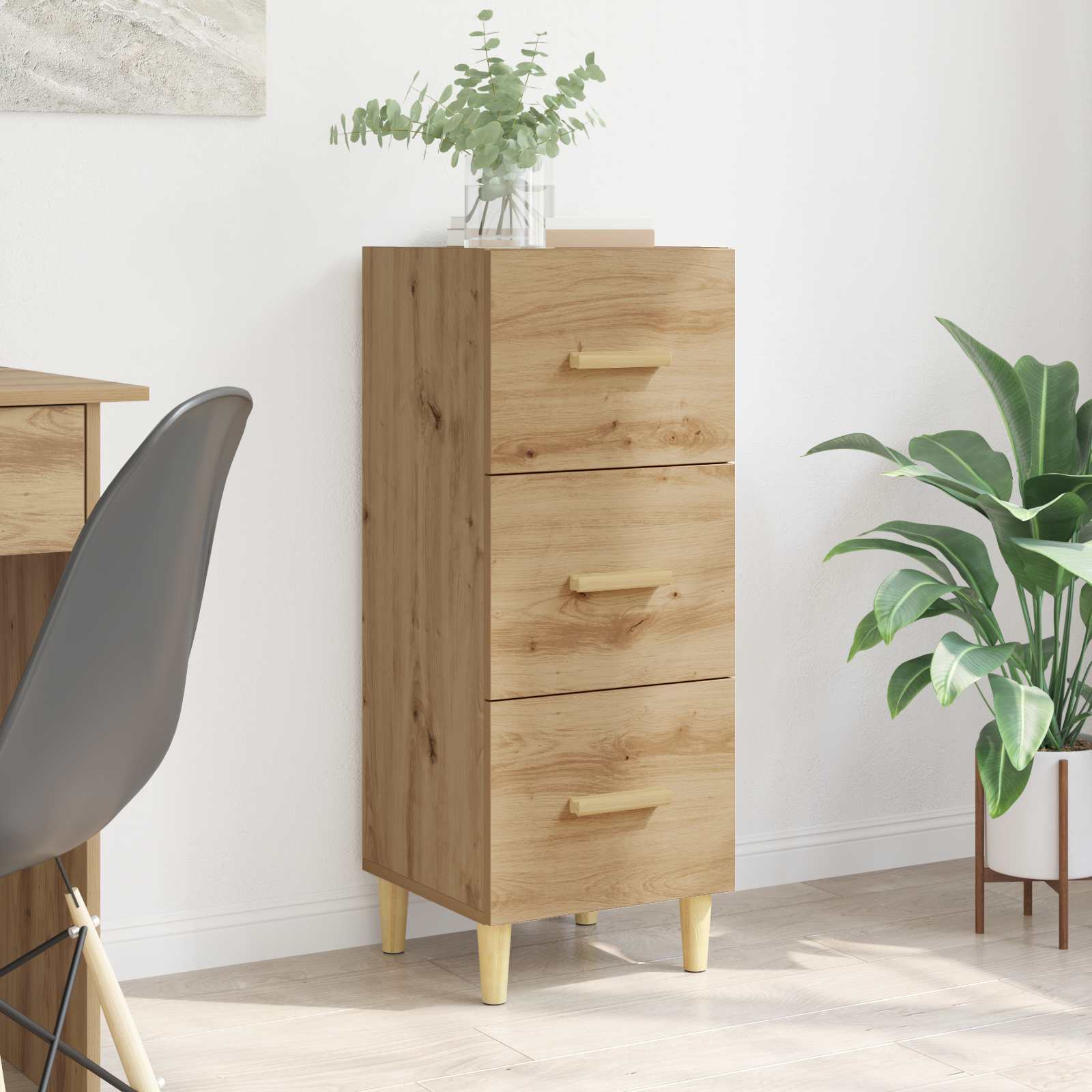 vidaXL Bufet dąb artisan 34.5 x 34 x 90 cm Materiał drewnopochodny