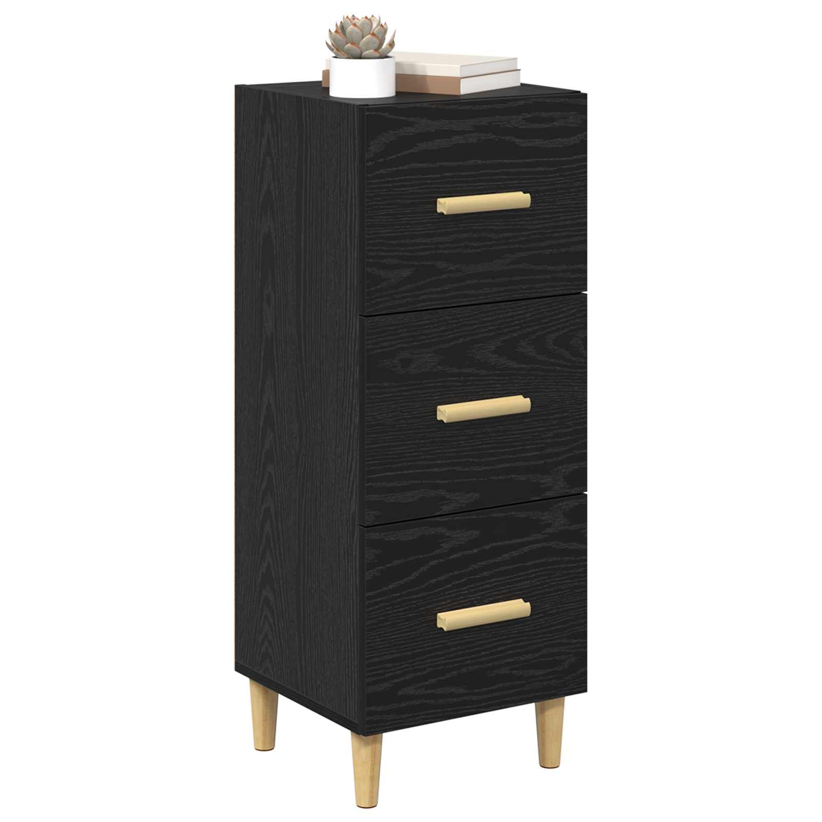 vidaXL Bufet Czarny dąb 34.5 x 34 x 90 cm Materiał drewnopochodny