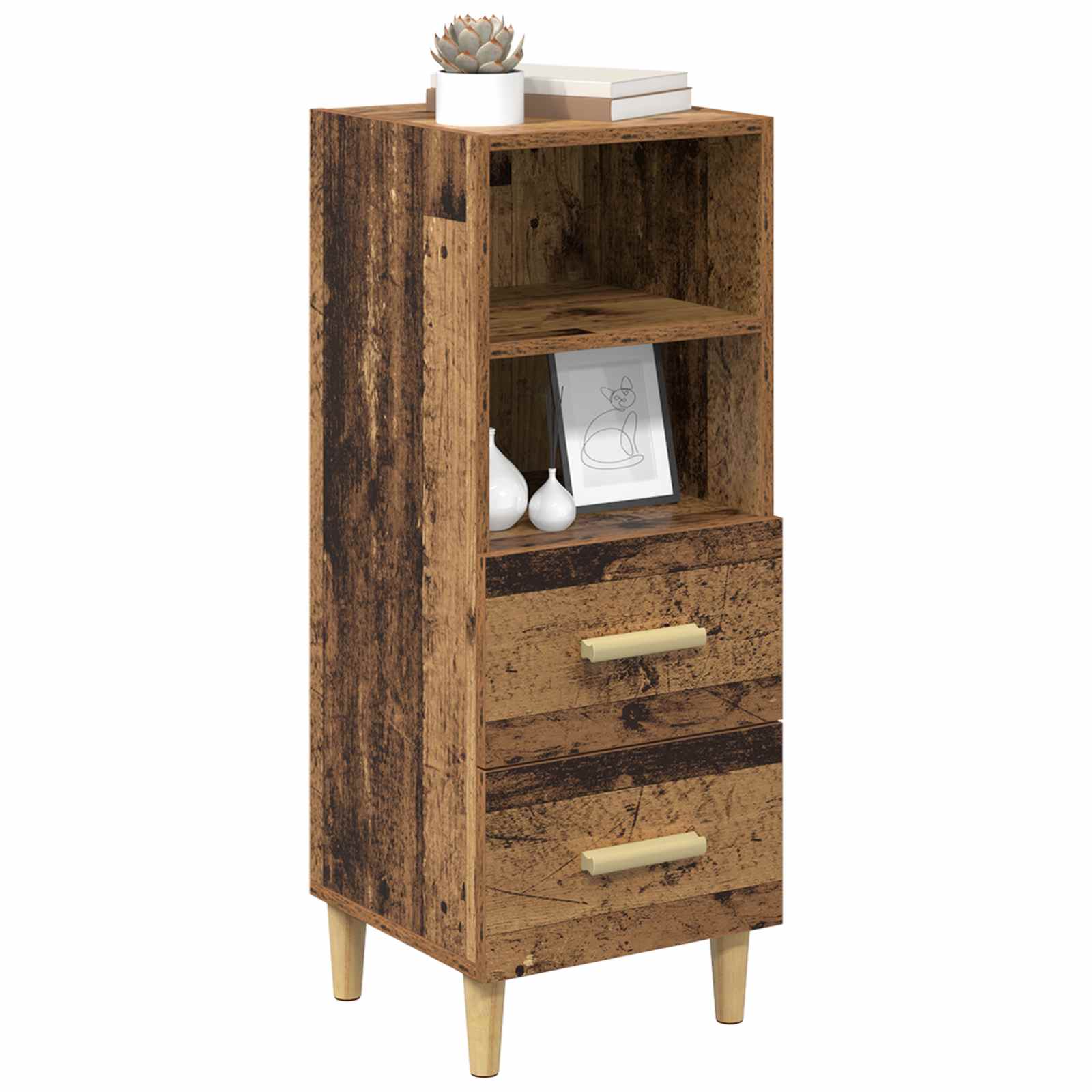 vidaXL Bufet Stare drewno 34 x 34.5 x 90 cm Materiał drewnopochodny
