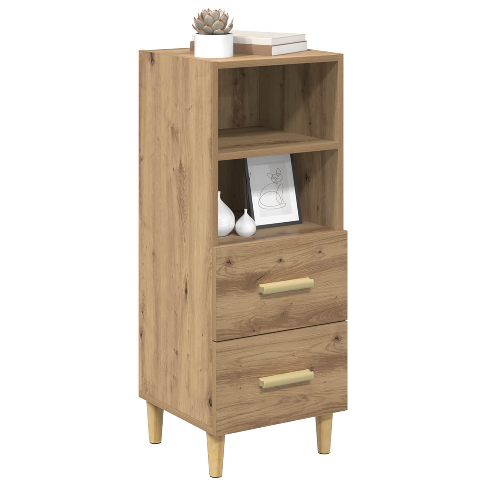 vidaXL Bufet dąb artisan 34 x 34.5 x 90 cm Materiał drewnopochodny