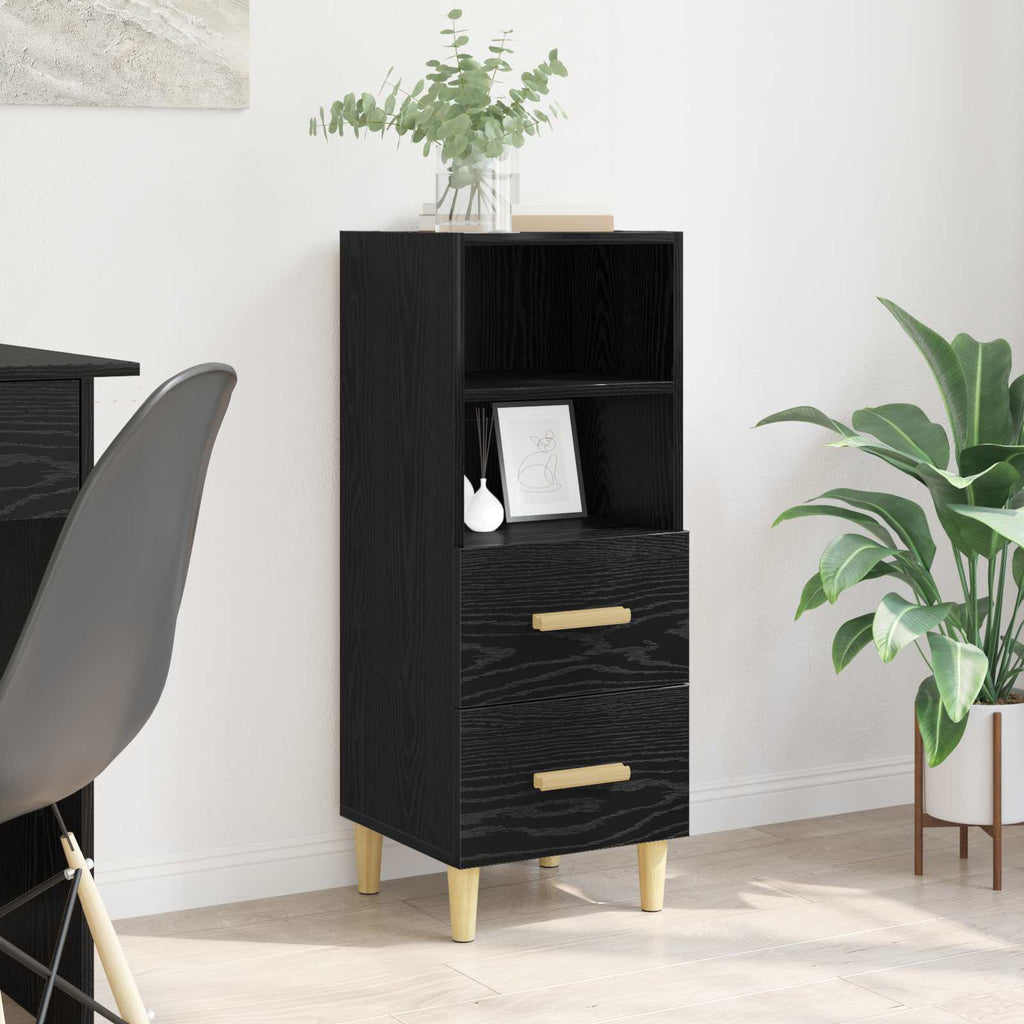vidaXL Bufet Czarny dąb 34 x 34.5 x 90 cm Materiał drewnopochodny