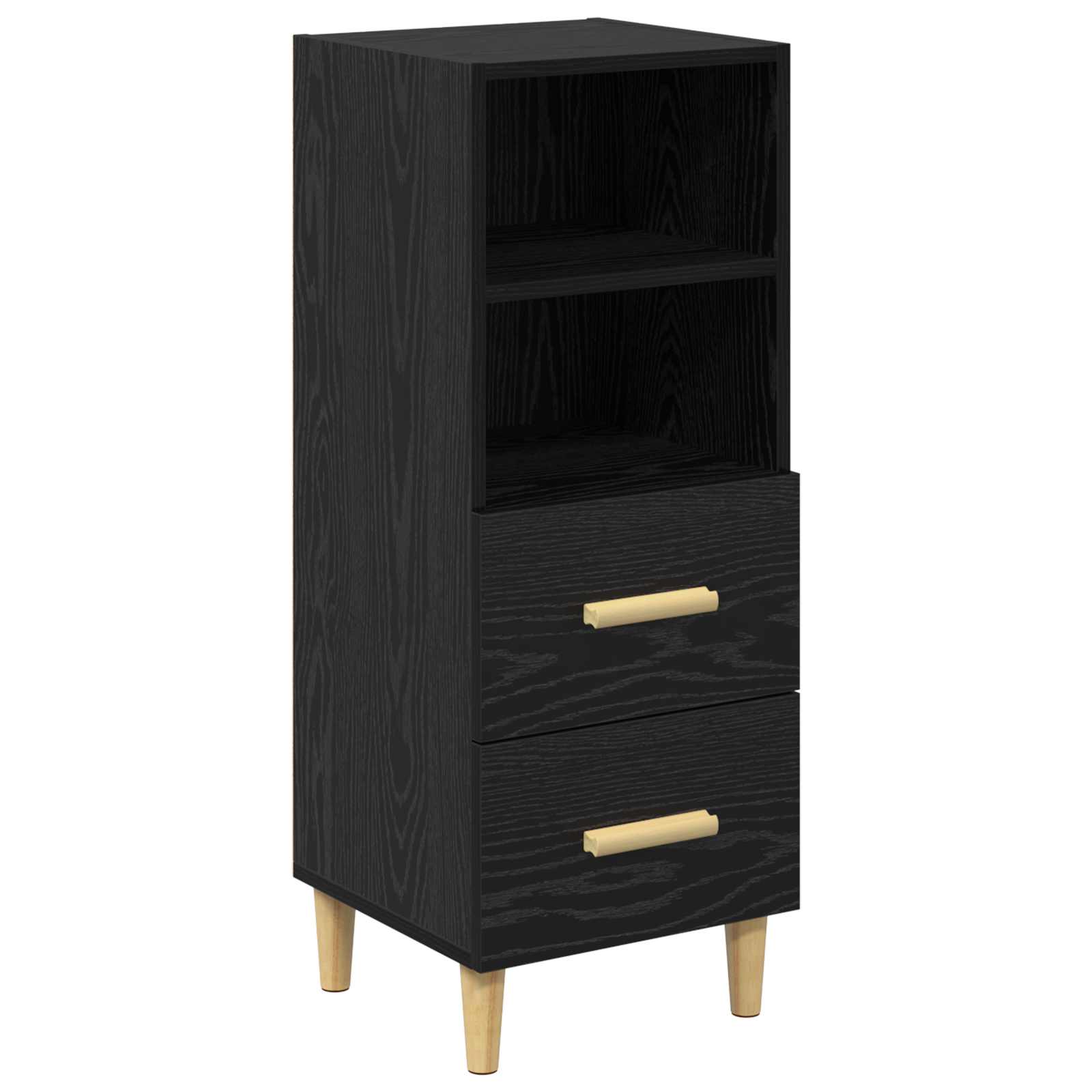 vidaXL Bufet Czarny dąb 34 x 34.5 x 90 cm Materiał drewnopochodny