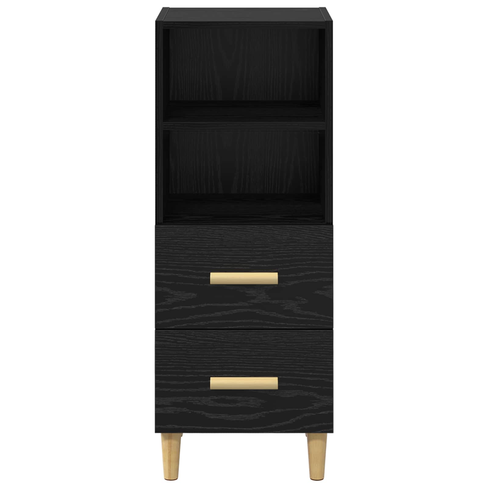 vidaXL Bufet Czarny dąb 34 x 34.5 x 90 cm Materiał drewnopochodny