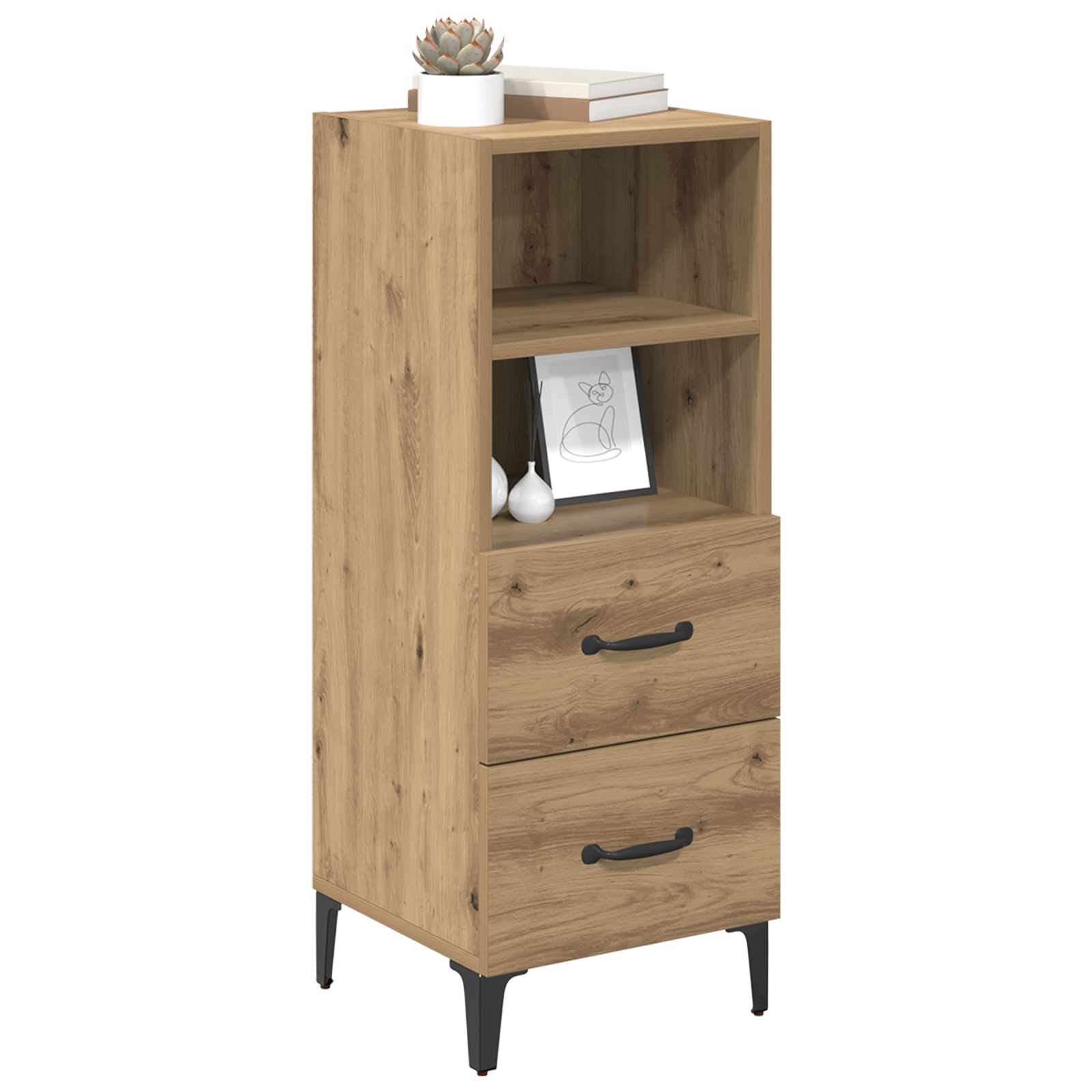 vidaXL Bufet dąb artisan 34 x 34,5 x 90 cm Materiał drewnopochodny