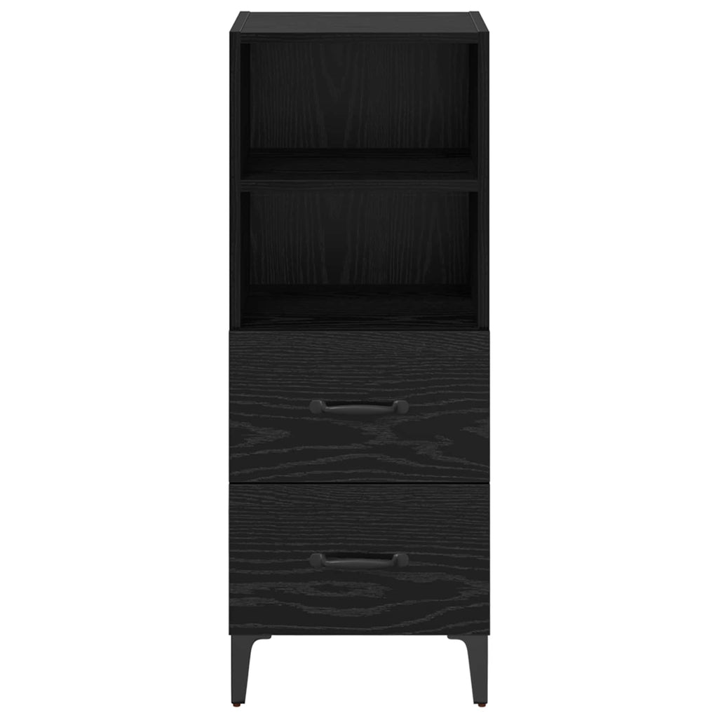 vidaXL Bufet Czarny dąb 34 x 34,5 x 90 cm Materiał drewnopochodny