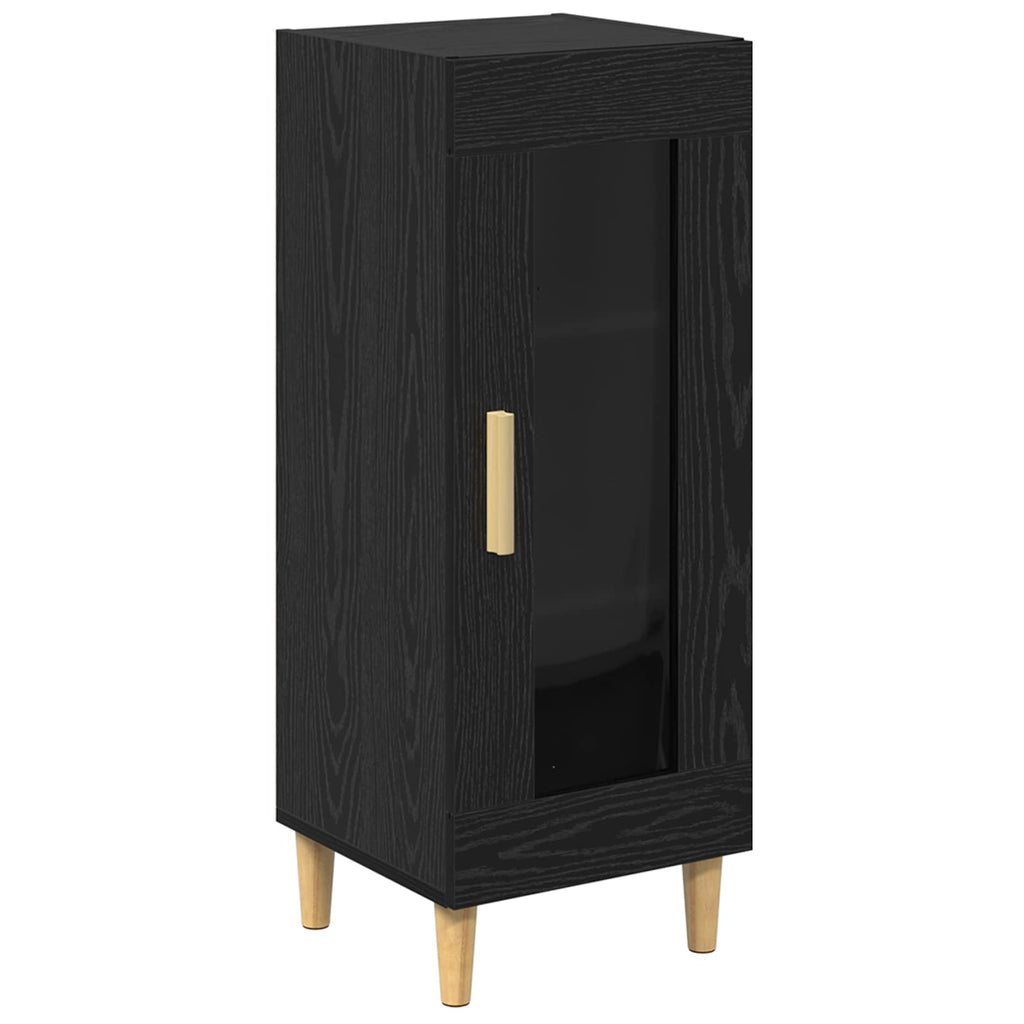 vidaXL Bufet Czarny Dąb 34,5 x 32,5 x 90 cm Materiał drewnopochodny