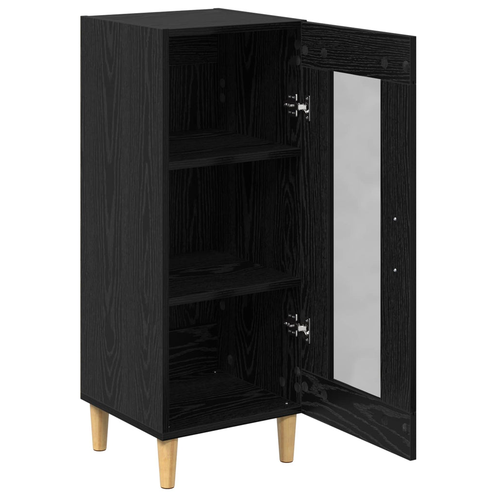 vidaXL Bufet Czarny Dąb 34,5 x 32,5 x 90 cm Materiał drewnopochodny