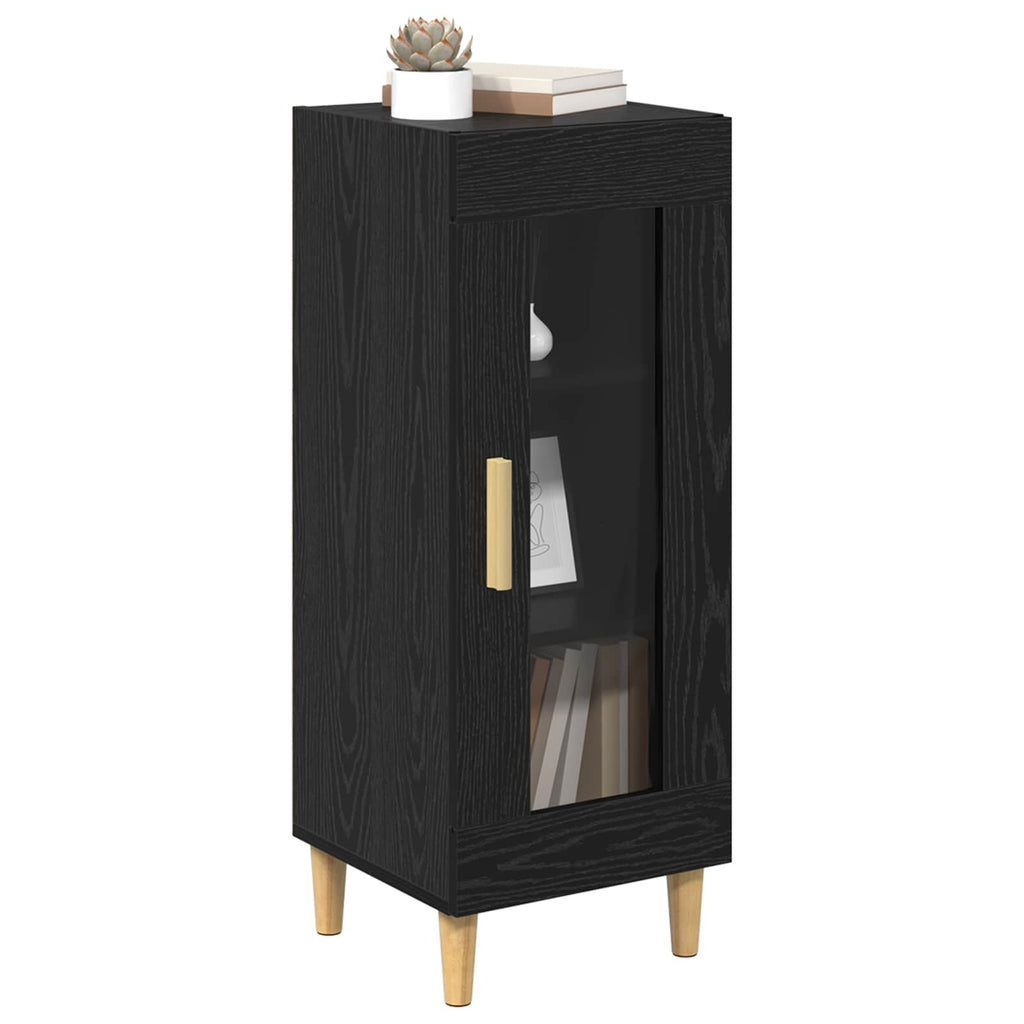 vidaXL Bufet Czarny Dąb 34,5 x 32,5 x 90 cm Materiał drewnopochodny