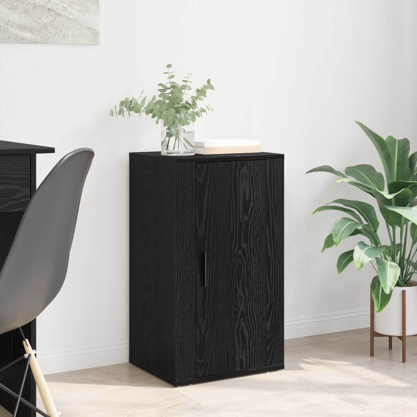 vidaXL Bufet Czarny Dąb 40 x 33 x 70 cm Materiał drewnopochodny