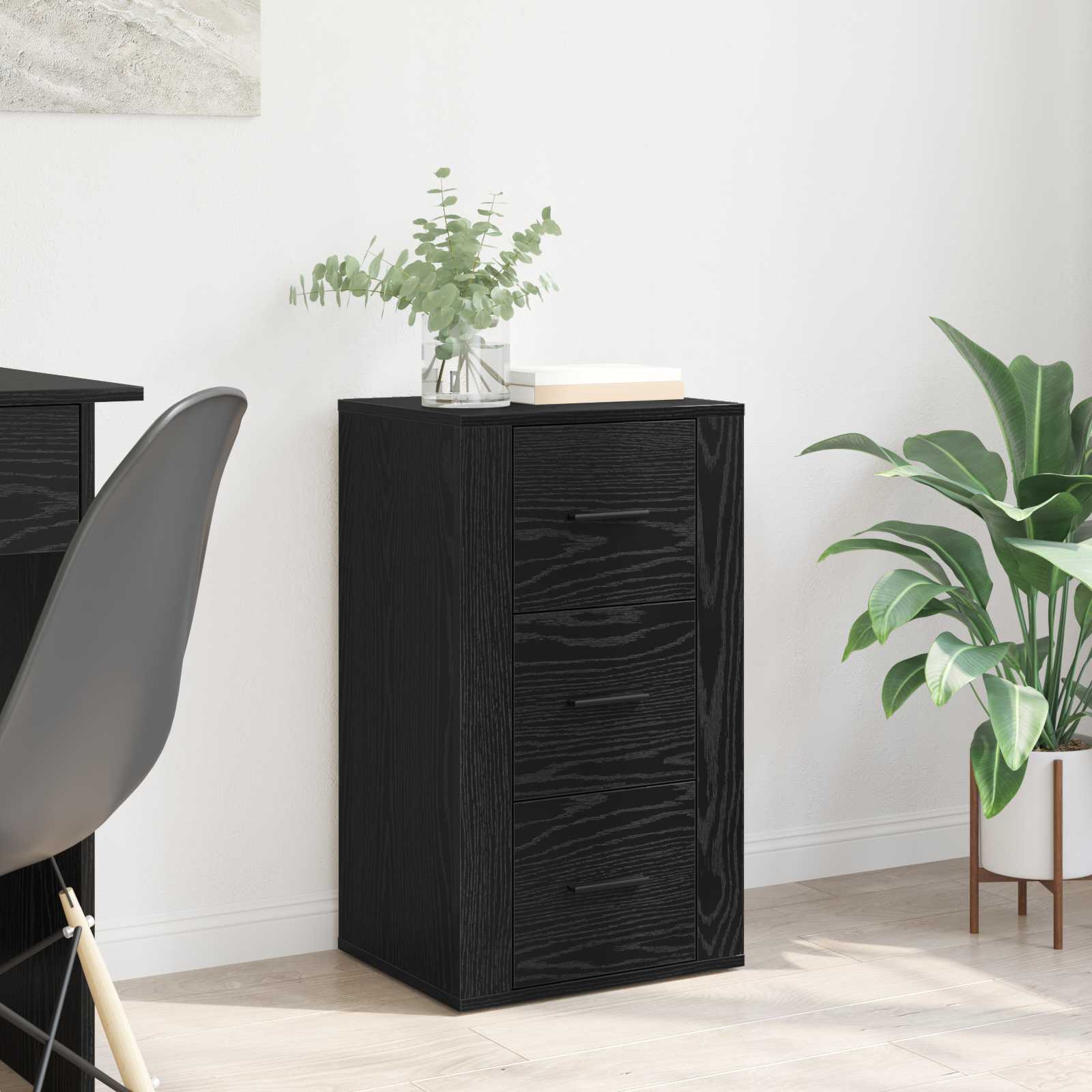 vidaXL Bufet Czarny Dąb 40 x 33 x 70 cm Materiał drewnopochodny