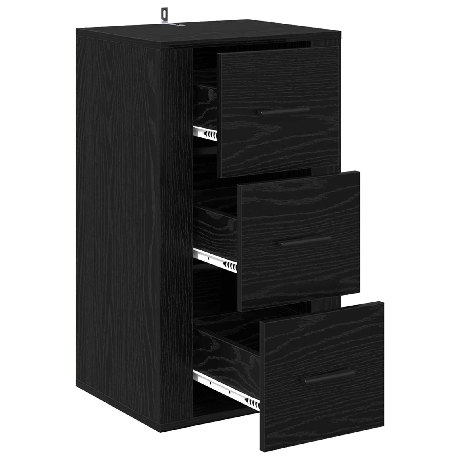 vidaXL Bufet Czarny Dąb 40 x 33 x 70 cm Materiał drewnopochodny