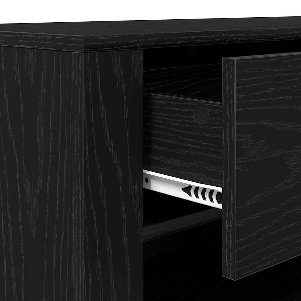 vidaXL Szafka pod telewizor z szufladą Czarny Dąb 100 x 35 x 40 cm