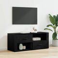 vidaXL Szafka pod telewizor z szufladą Czarny Dąb 100 x 35 x 40 cm