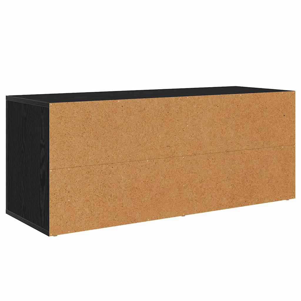 vidaXL Szafka pod telewizor z szufladą Czarny Dąb 100 x 35 x 40 cm