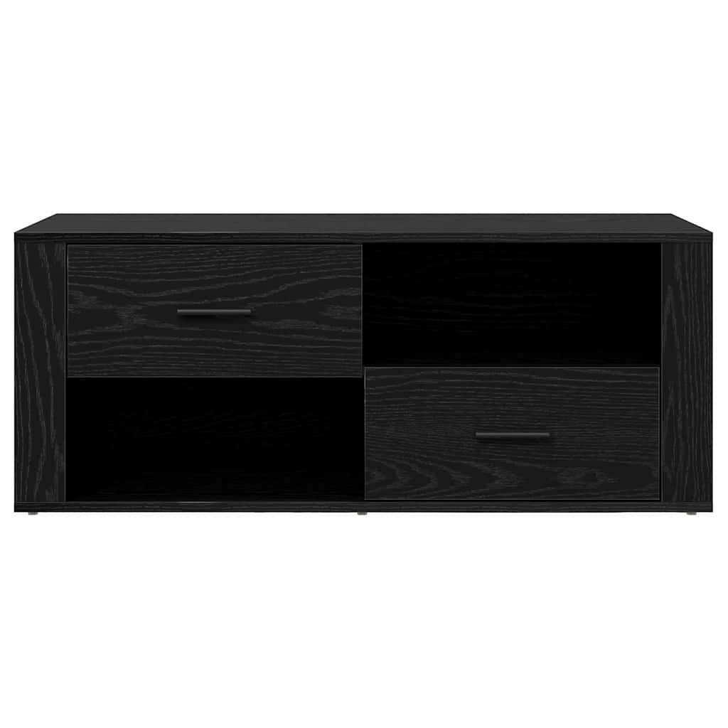 vidaXL Szafka pod telewizor z szufladą Czarny Dąb 100 x 35 x 40 cm