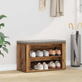 vidaXL Stojak na buty z półką Stare drewno 75 x 35 x 45 cm