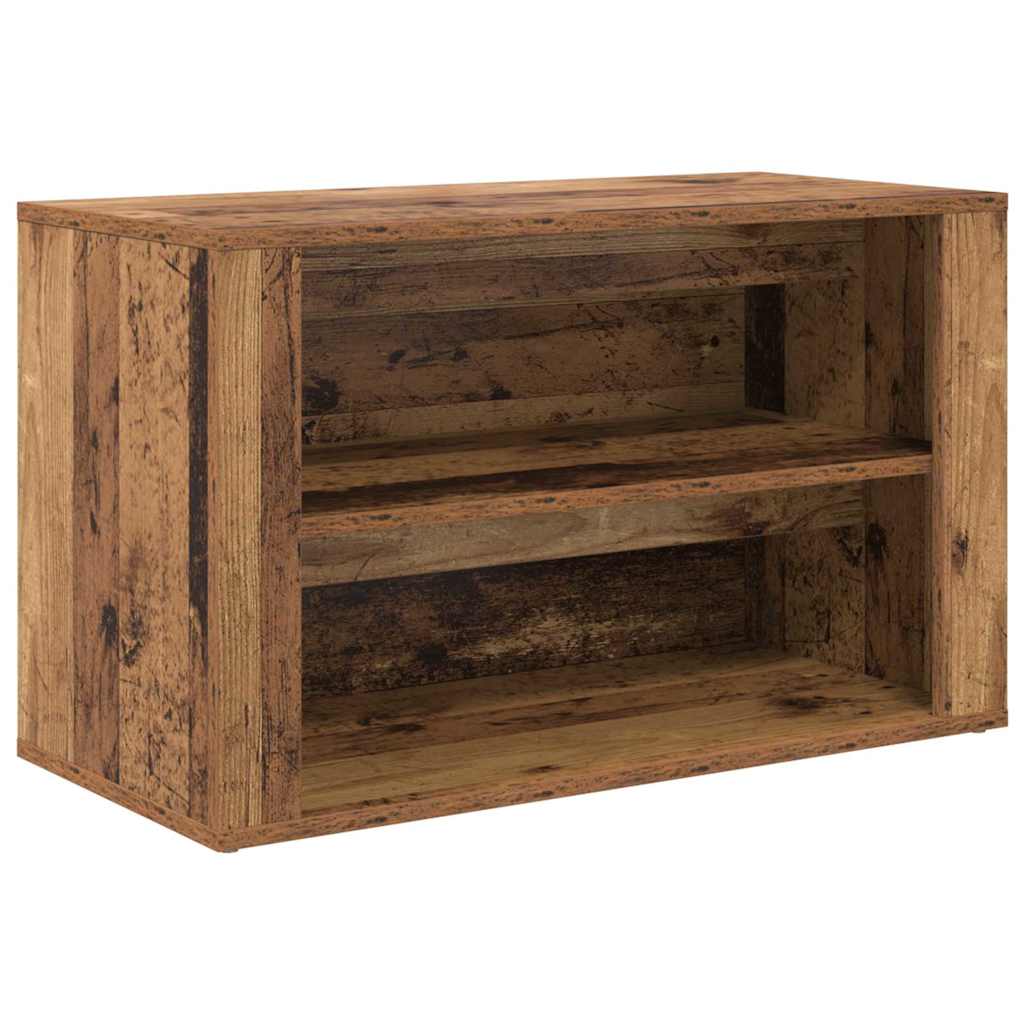 vidaXL Stojak na buty z półką Stare drewno 75 x 35 x 45 cm