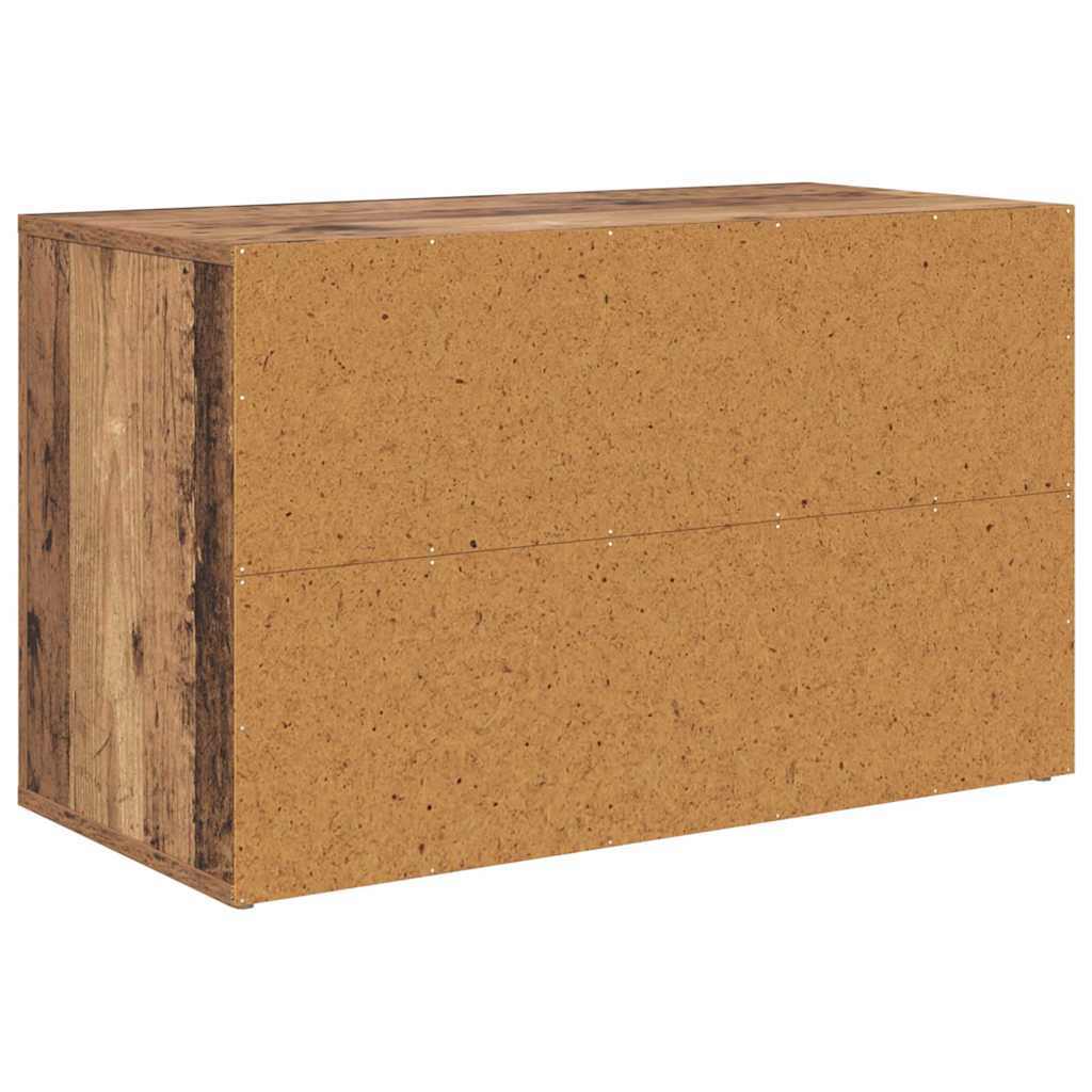 vidaXL Stojak na buty z półką Stare drewno 75 x 35 x 45 cm