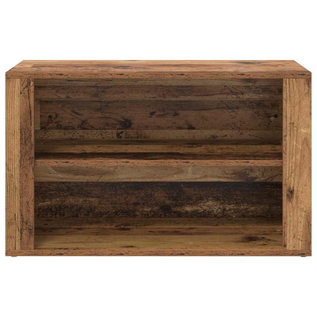 vidaXL Stojak na buty z półką Stare drewno 75 x 35 x 45 cm
