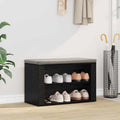 vidaXL Stojak na buty z półką Czarny dąb 75 x 35 x 45 cm