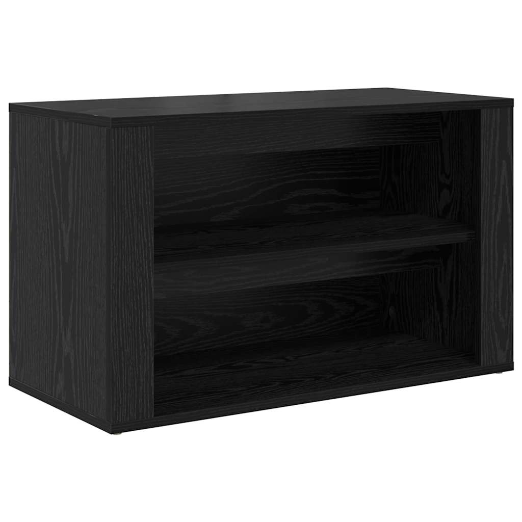 vidaXL Stojak na buty z półką Czarny dąb 75 x 35 x 45 cm