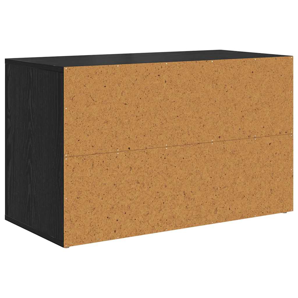 vidaXL Stojak na buty z półką Czarny dąb 75 x 35 x 45 cm