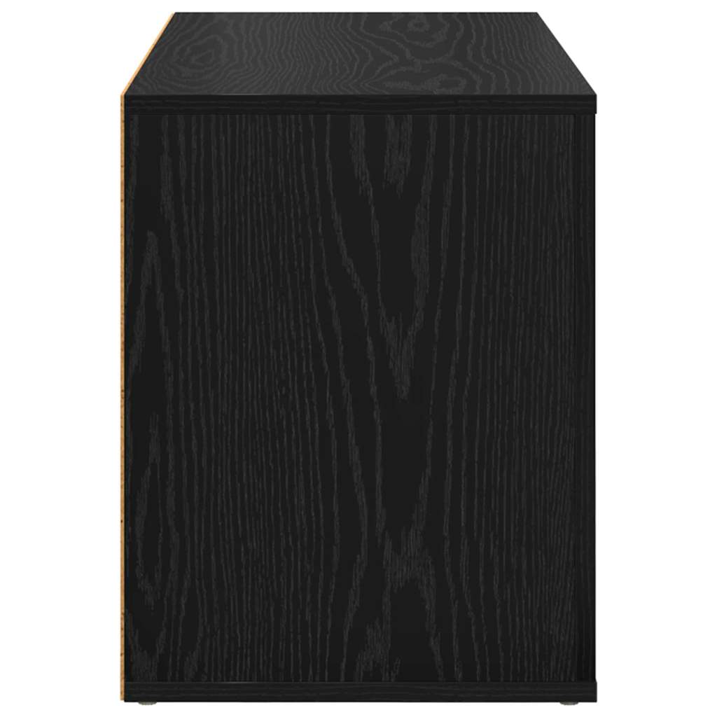 vidaXL Stojak na buty z półką Czarny dąb 75 x 35 x 45 cm