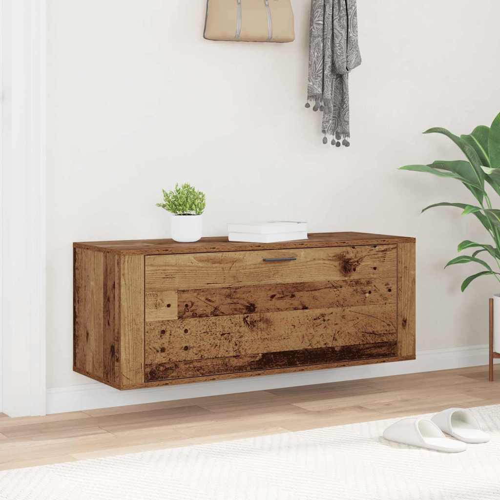 vidaXL Szafka na buty z półką z drzwiami Stare drewno 100 x 35 x 38 cm