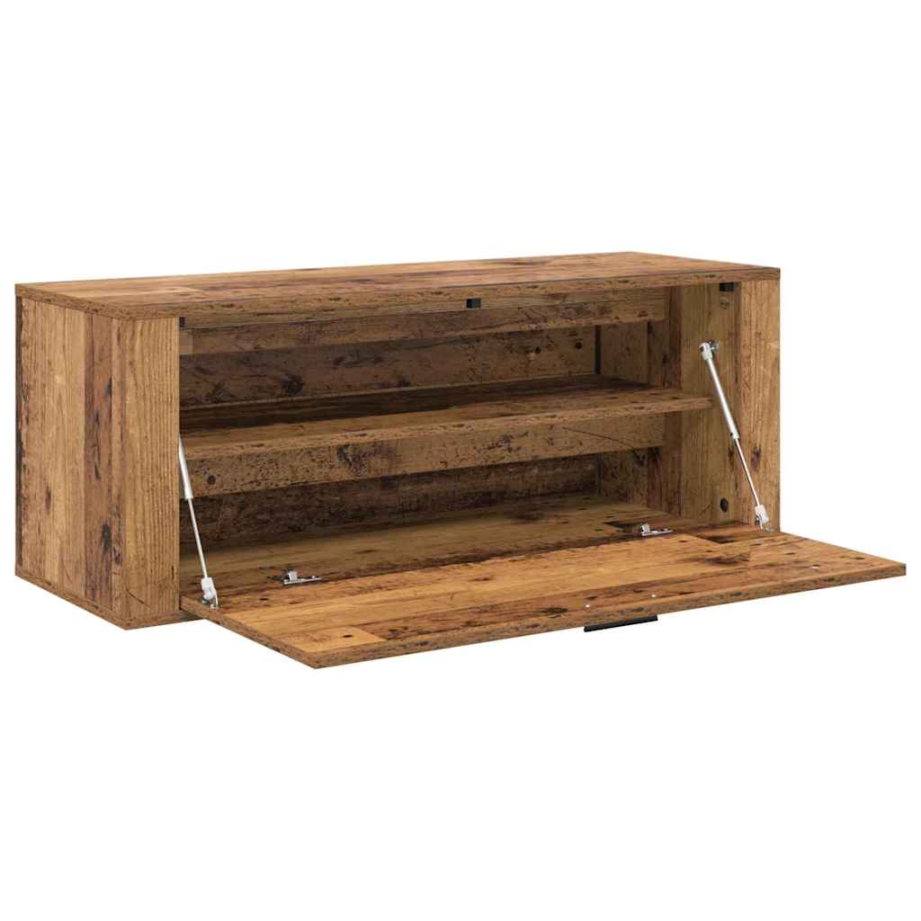 vidaXL Szafka na buty z półką z drzwiami Stare drewno 100 x 35 x 38 cm