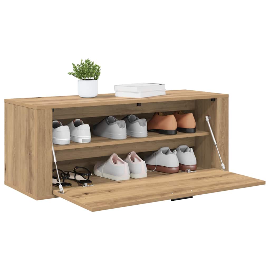 vidaXL Szafka na buty z półką z drzwiami dąb artisan 100 x 35 x 38 cm