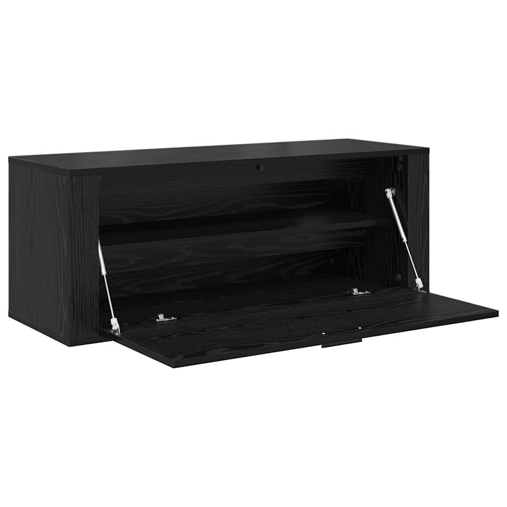 vidaXL Szafka na buty z półką z drzwiami Czarny dąb 100 x 35 x 38 cm
