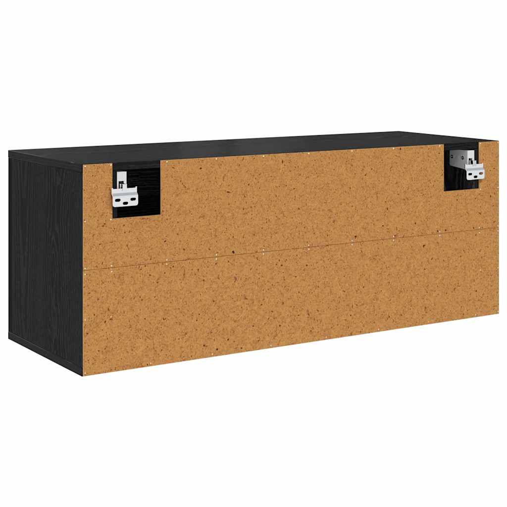vidaXL Szafka na buty z półką z drzwiami Czarny dąb 100 x 35 x 38 cm
