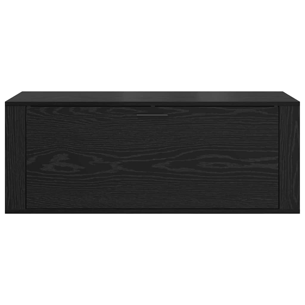 vidaXL Szafka na buty z półką z drzwiami Czarny dąb 100 x 35 x 38 cm