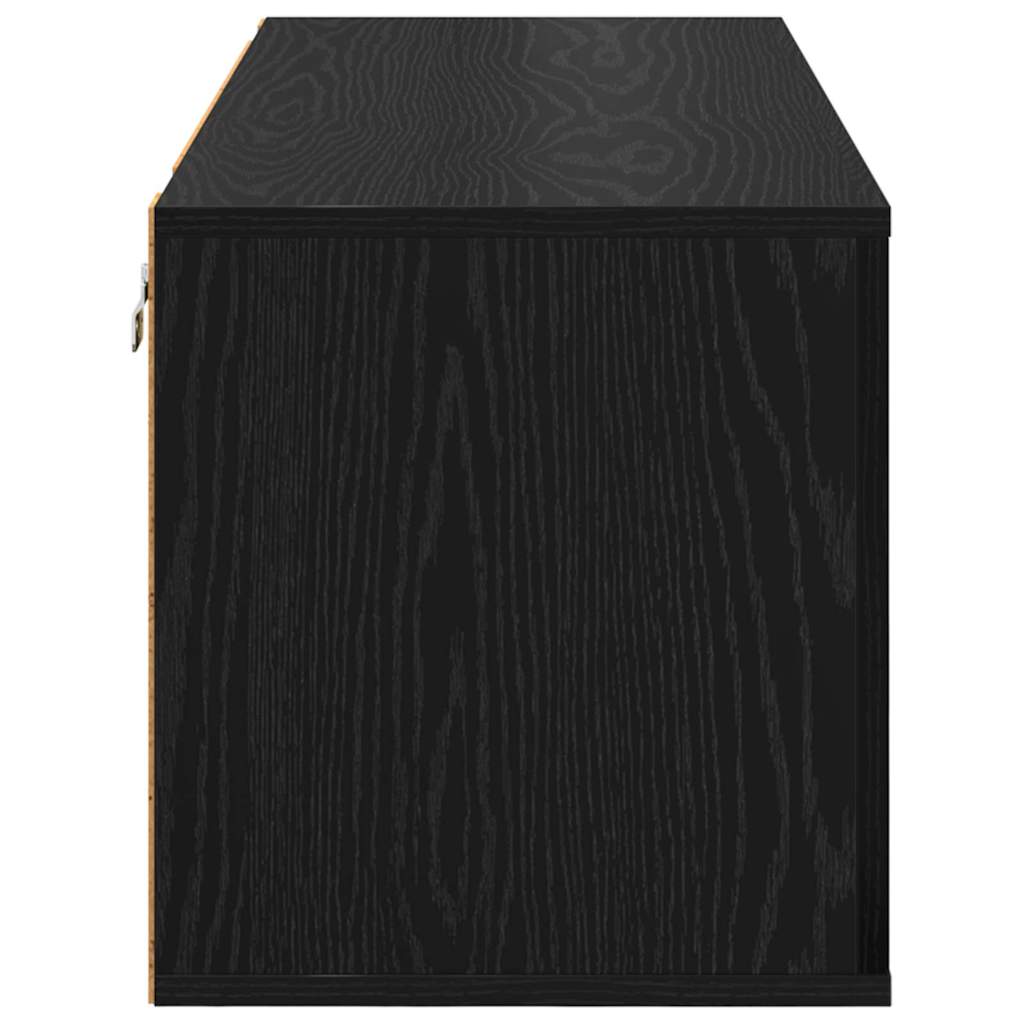 vidaXL Szafka na buty z półką z drzwiami Czarny dąb 100 x 35 x 38 cm